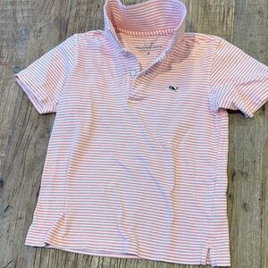 Vineyard Vines Kids Polo in Pink and White Stripes